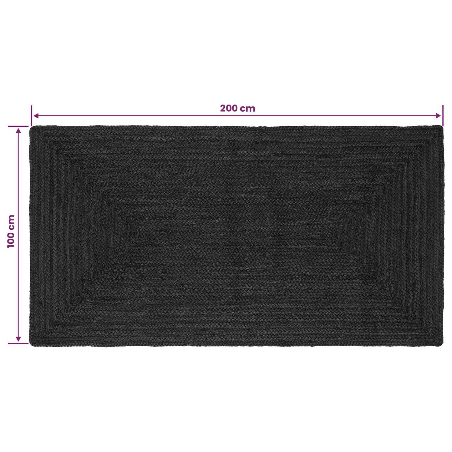 Area Rug Dark Grey 100 x 200 cm Jute