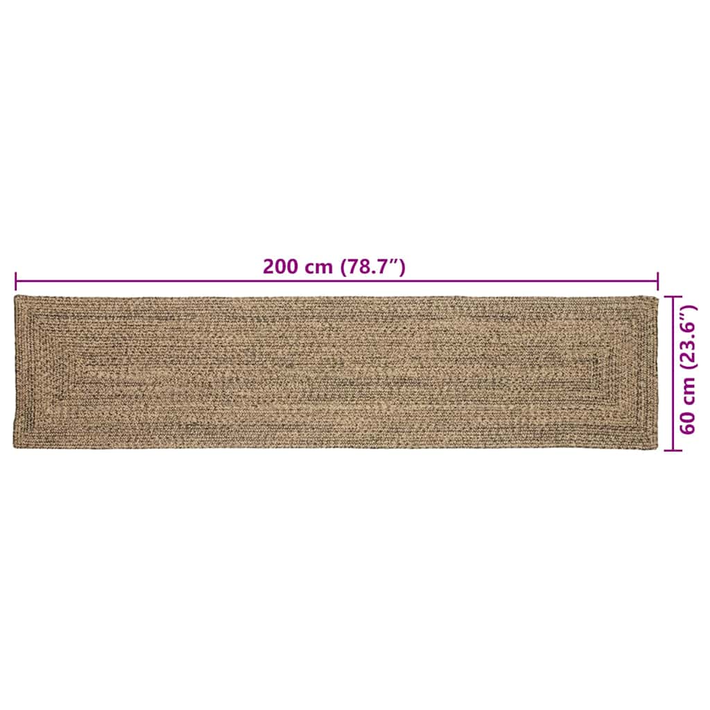 Area Rugs Natural and Black 60 x 200 cm Jute