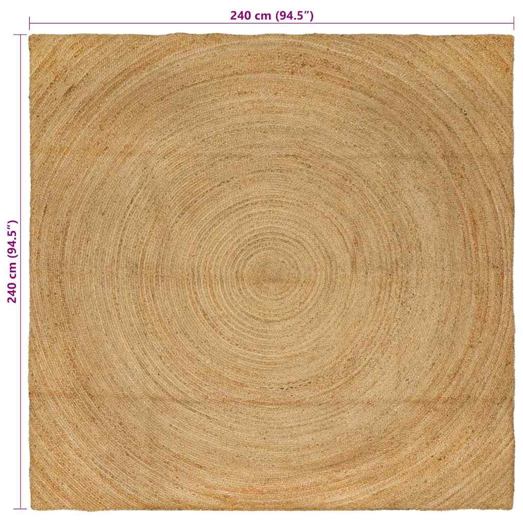 Area Rugs Natural 240 x 240 cm Jute