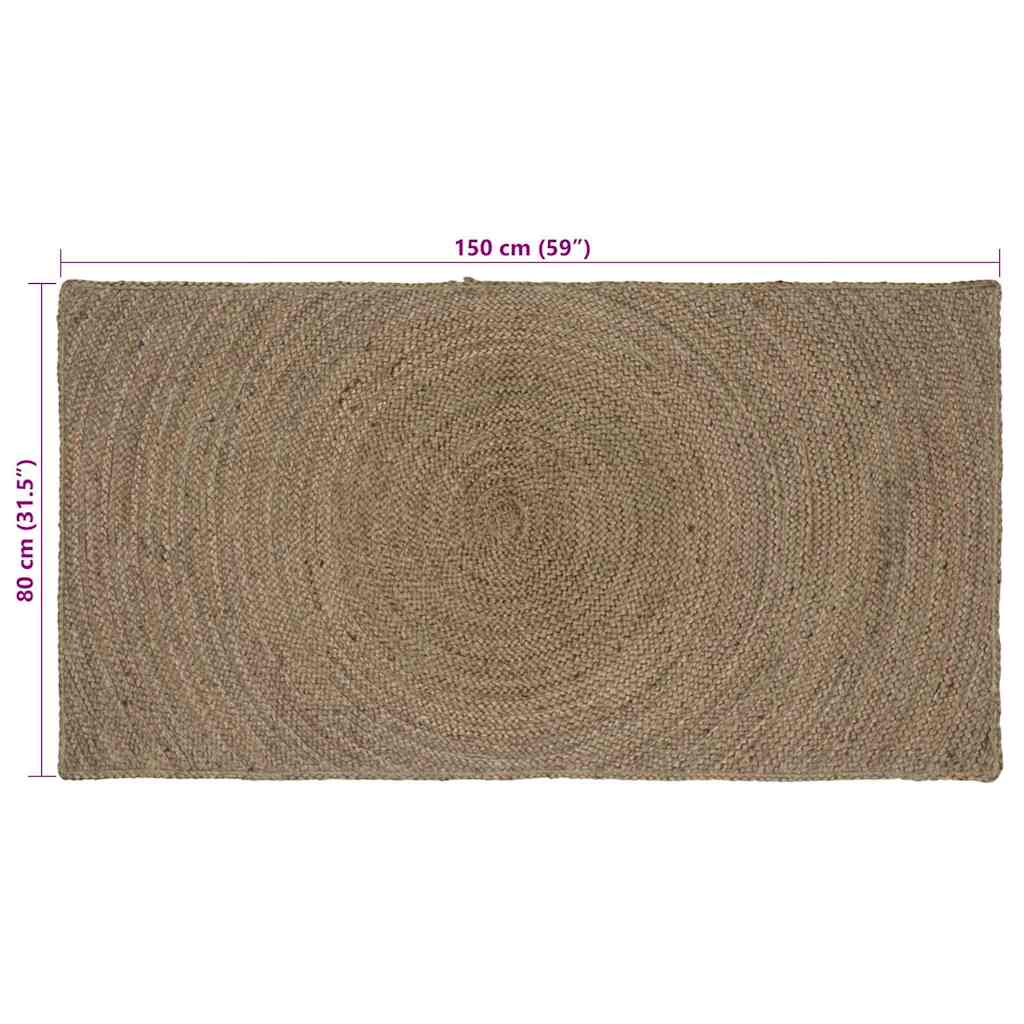 Area Rugs Grey 80 x 150 cm Jute