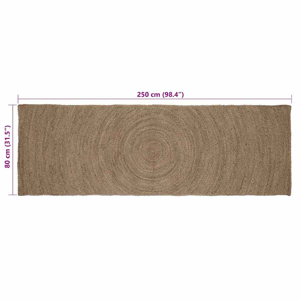 Area Rug Grey 80 x 250 cm Jute