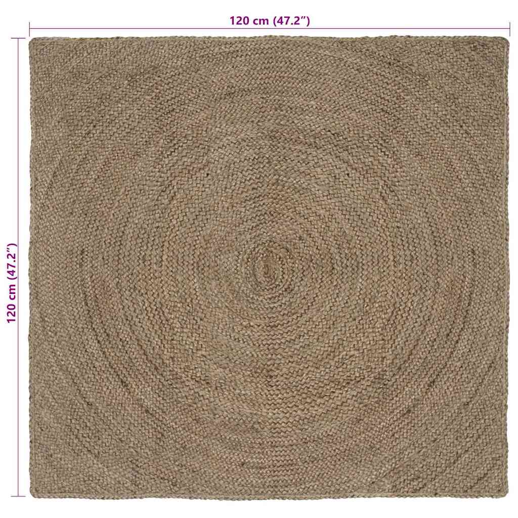 Area Rugs Grey 120 x 120 cm Jute