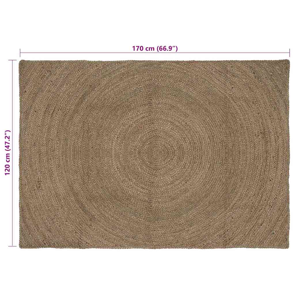 Area Rugs Grey 120 x 170 cm Jute