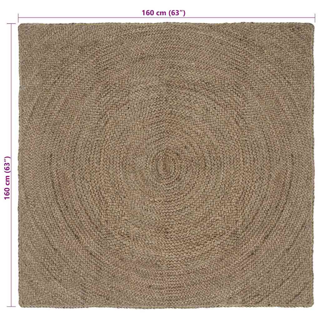 Area Rugs Grey 160 x 160 cm Jute