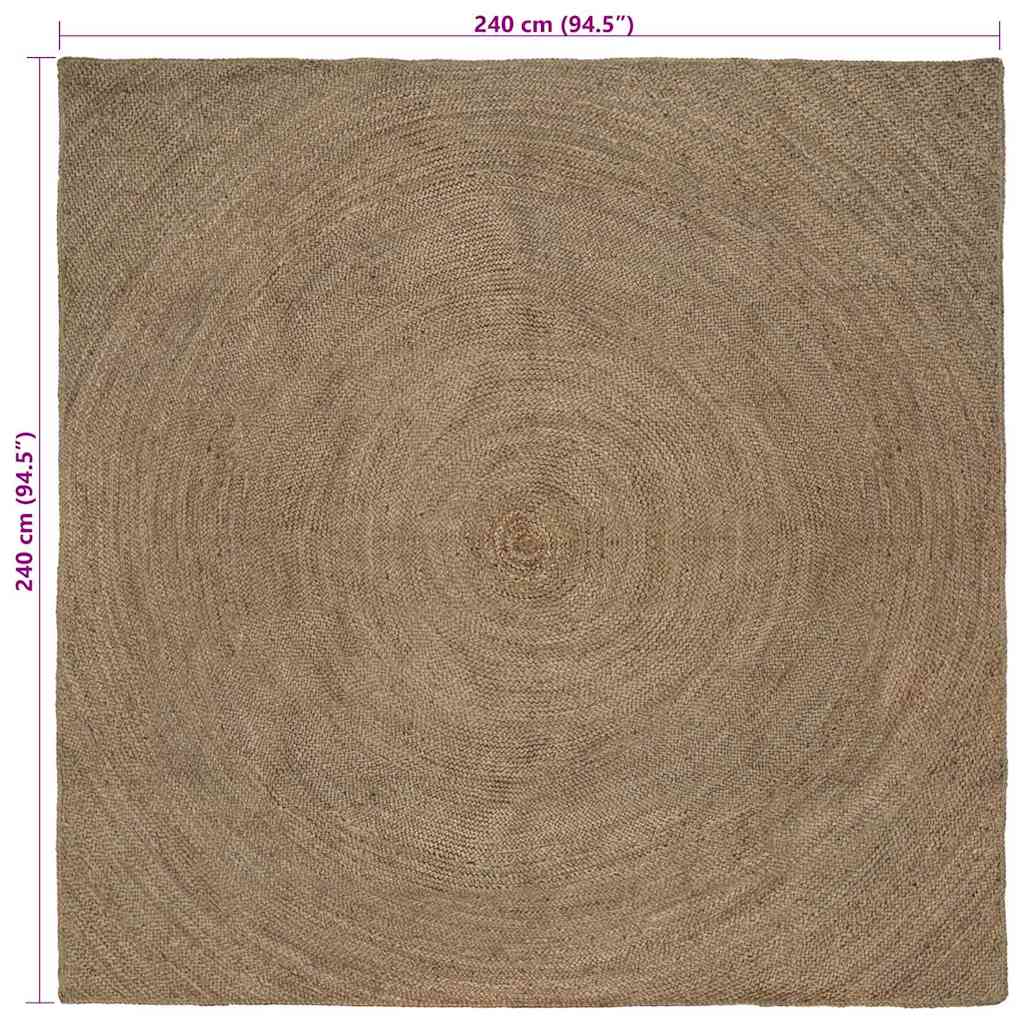 Area Rugs Grey 240 x 240 cm Jute