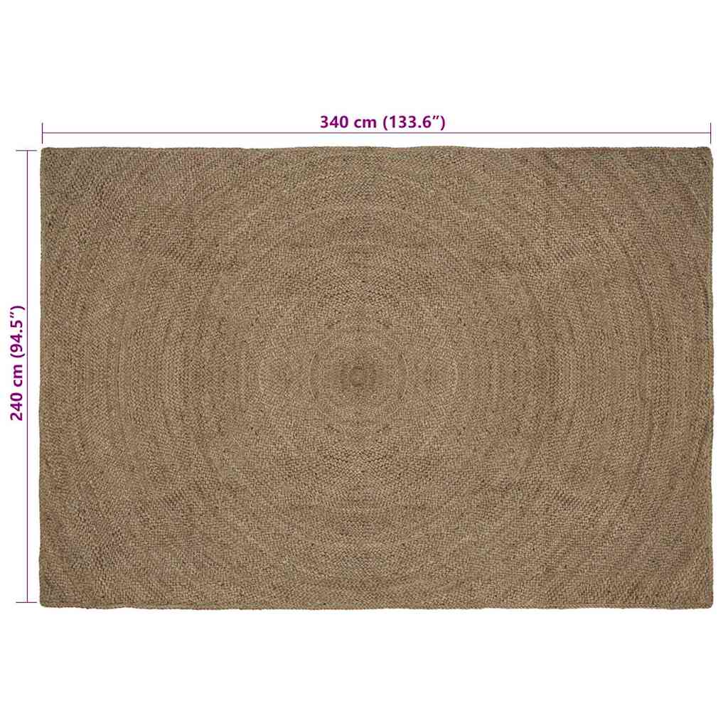 Area Rugs Grey 240 x 340 cm Jute