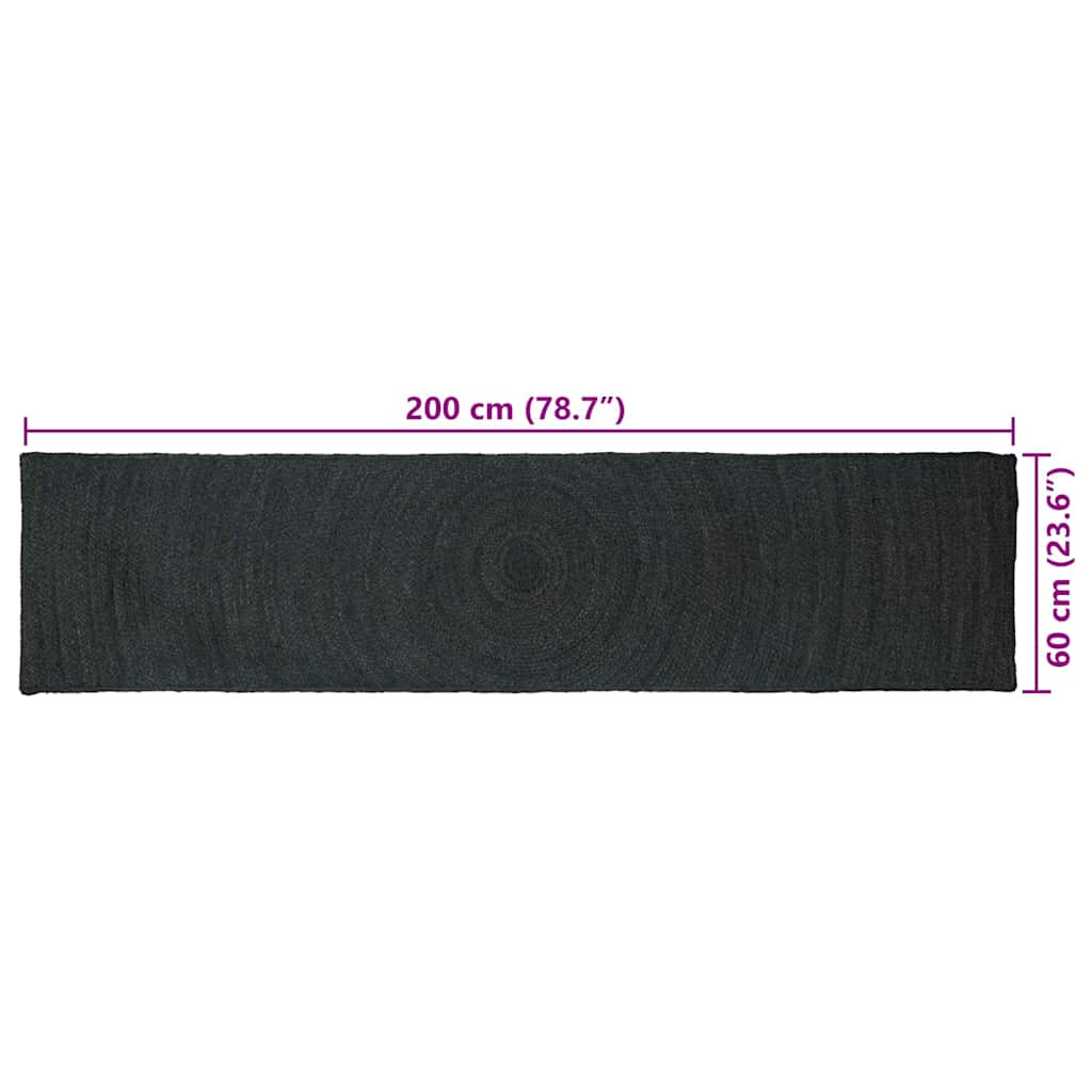 Area Rugs Dark Grey 60 x 200 cm Jute