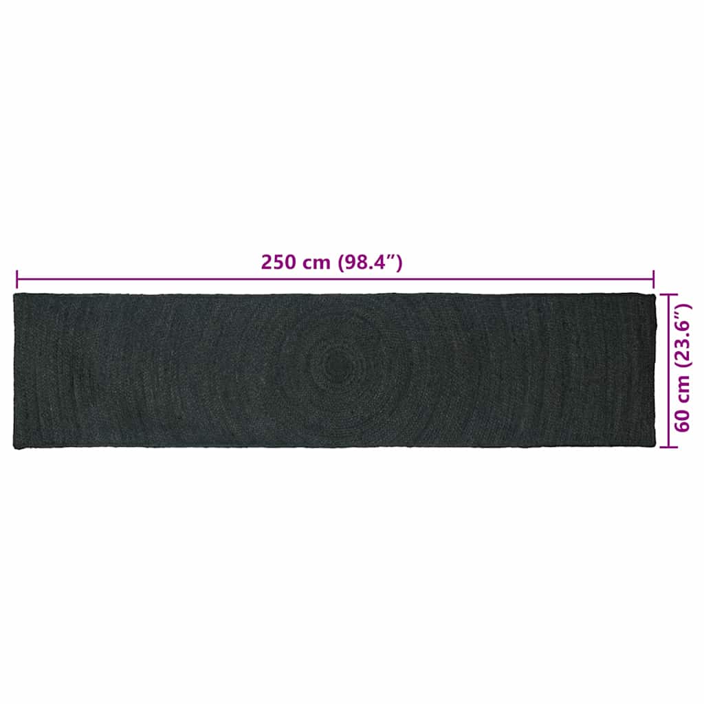 Area Rugs Dark Grey 60 x 250 cm Jute