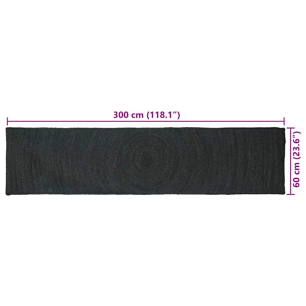 Area Rugs Dark Grey 60 x 300 cm Jute
