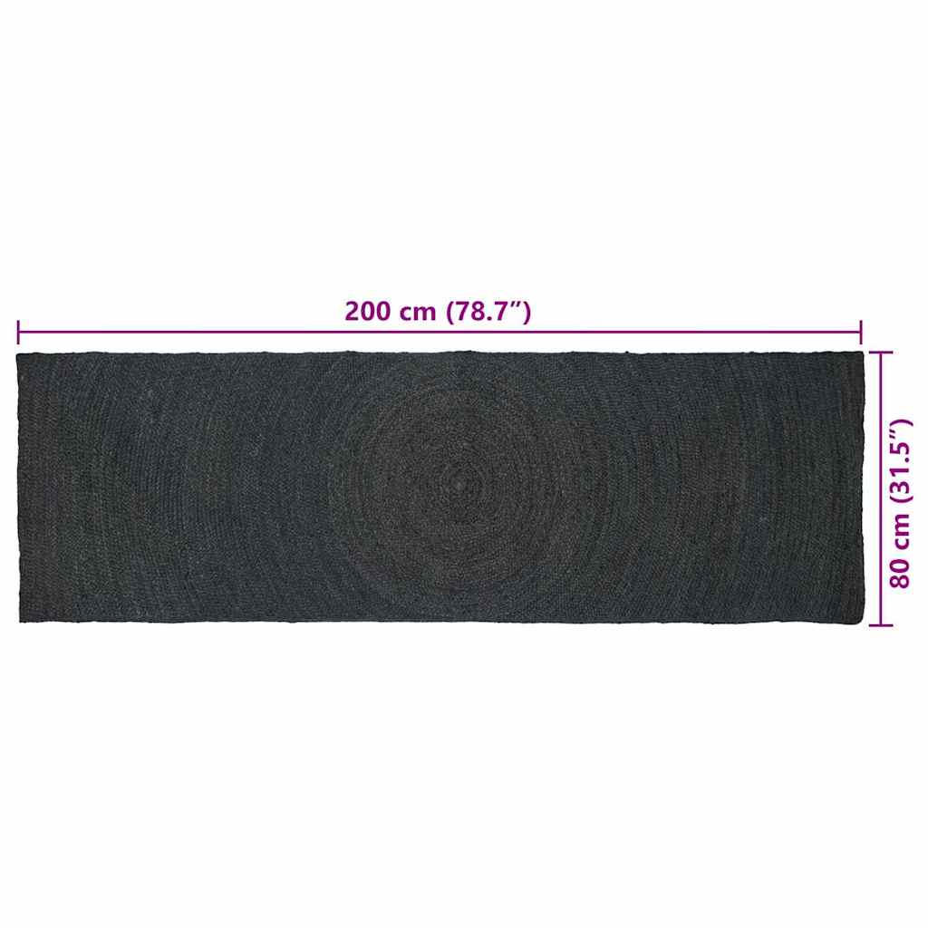 Area Rugs Dark Grey 80 x 200 cm Jute