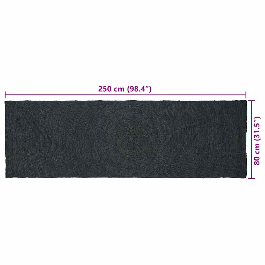 Area Rugs Dark Grey 80 x 250 cm Jute