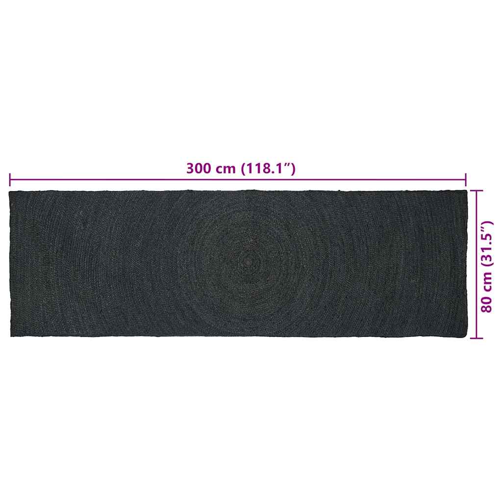 Area Rugs Dark Grey 80 x 300 cm Jute