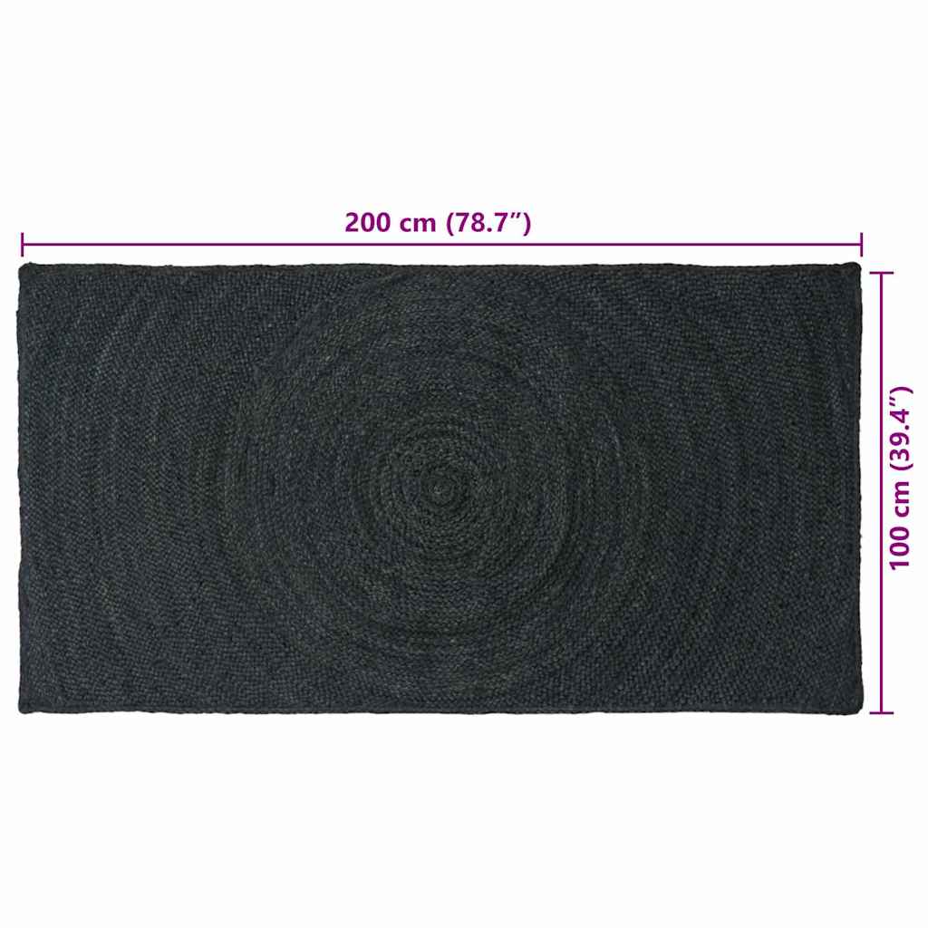 Area Rugs Dark Grey 100 x 200 cm Jute