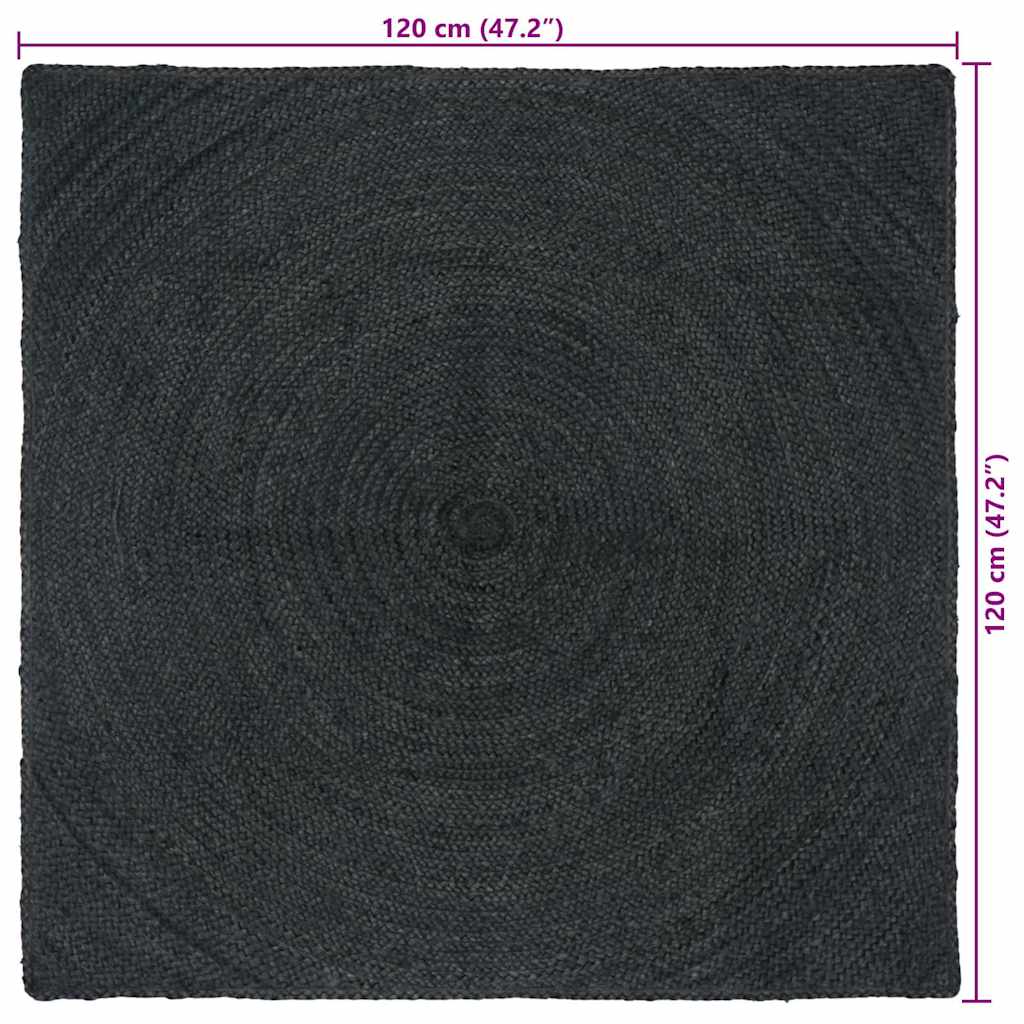 Area Rugs Dark Grey 120 x 120 cm Jute