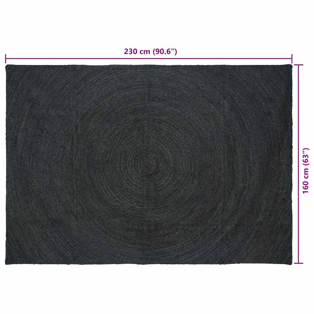 Area Rugs Dark Grey 160 x 230 cm Jute