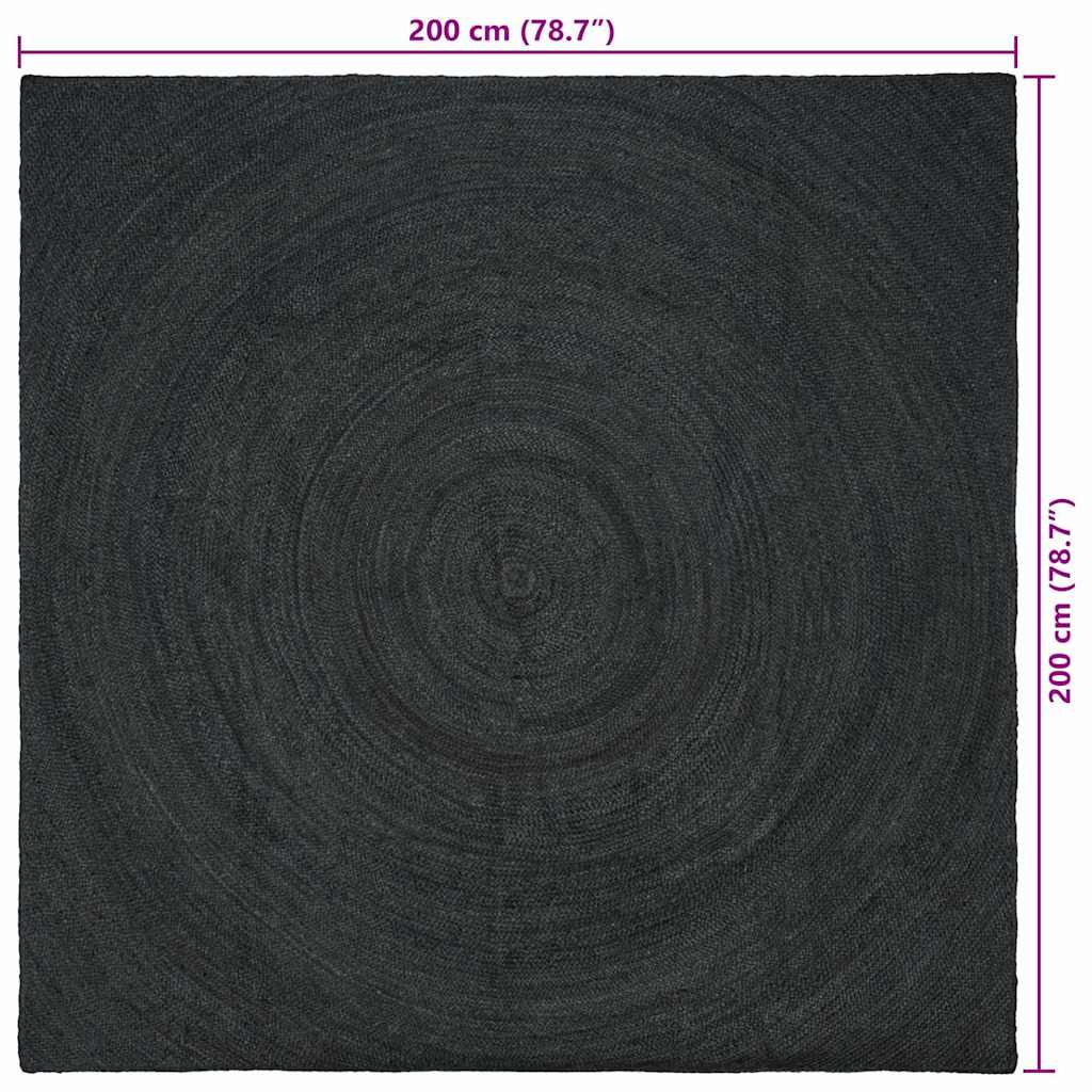 Area Rugs Dark Grey 200 x 200 cm Jute