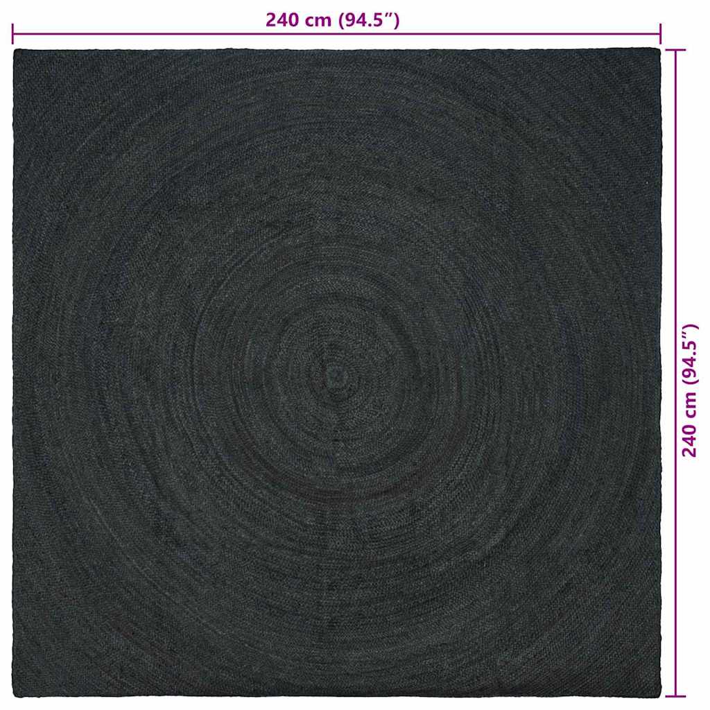Area Rugs Dark Grey 240 x 240 cm Jute