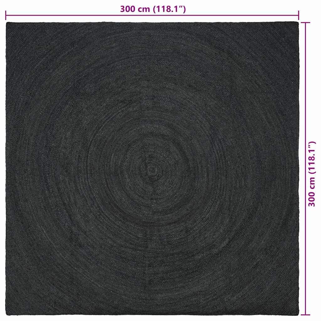Area Rugs Dark Grey 300 x 300 cm Jute