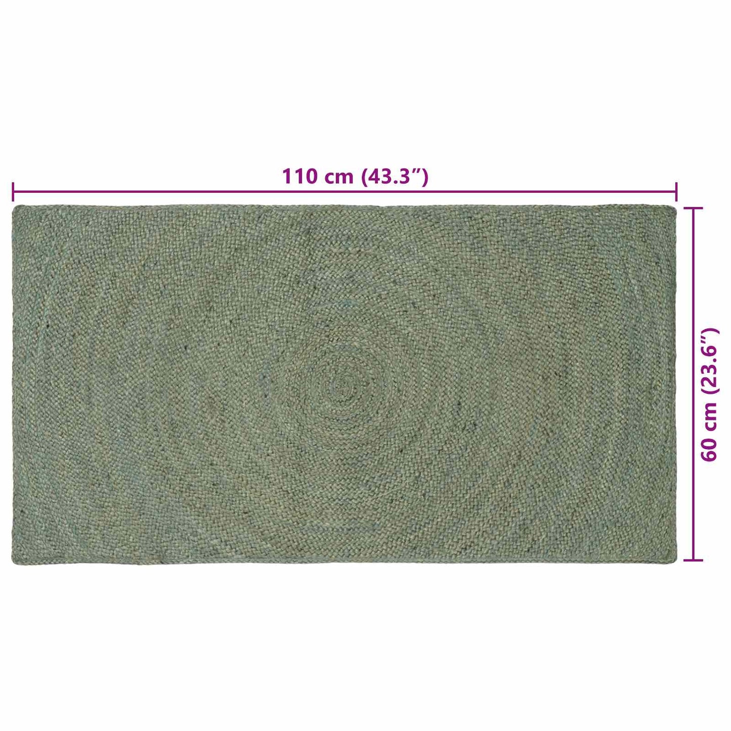 Area Rugs Olive Green 60 x 110 cm Jute
