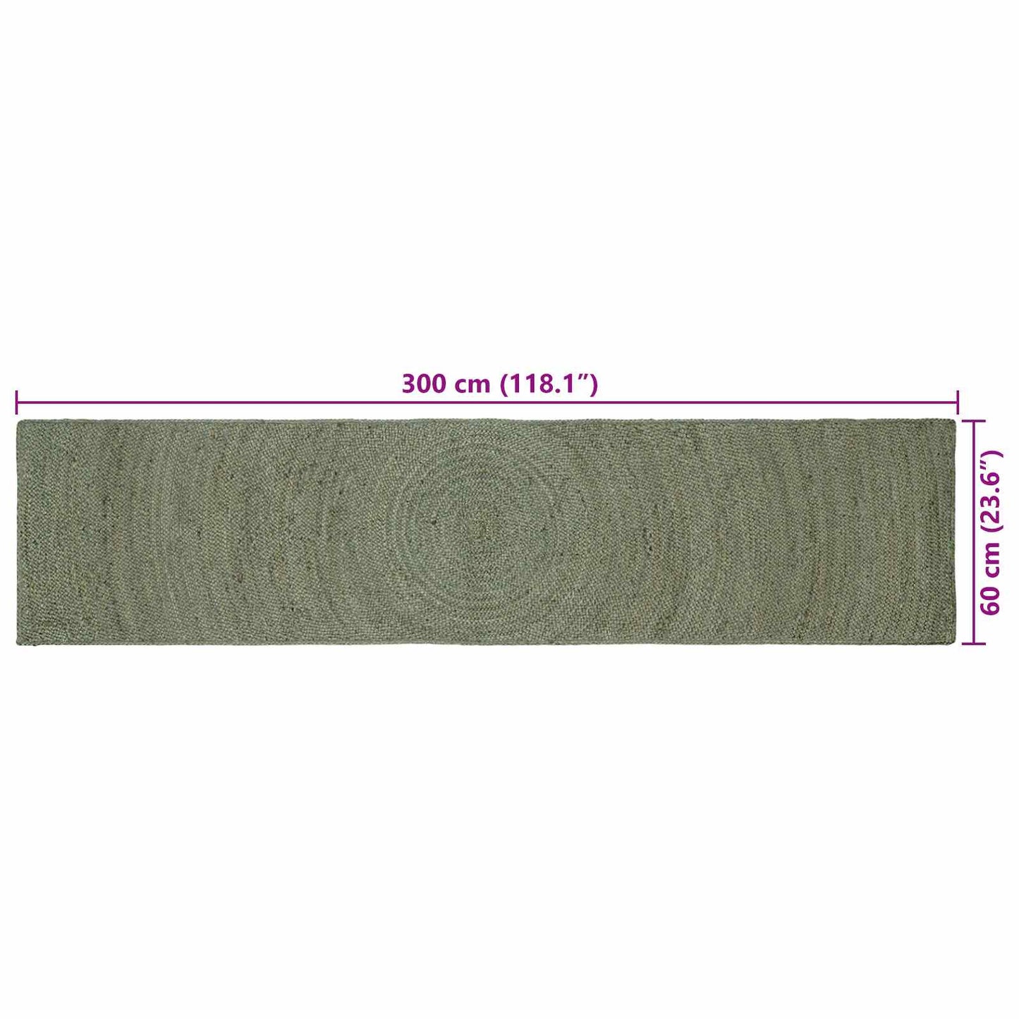 Area Rugs Olive Green 60 x 300 cm Jute