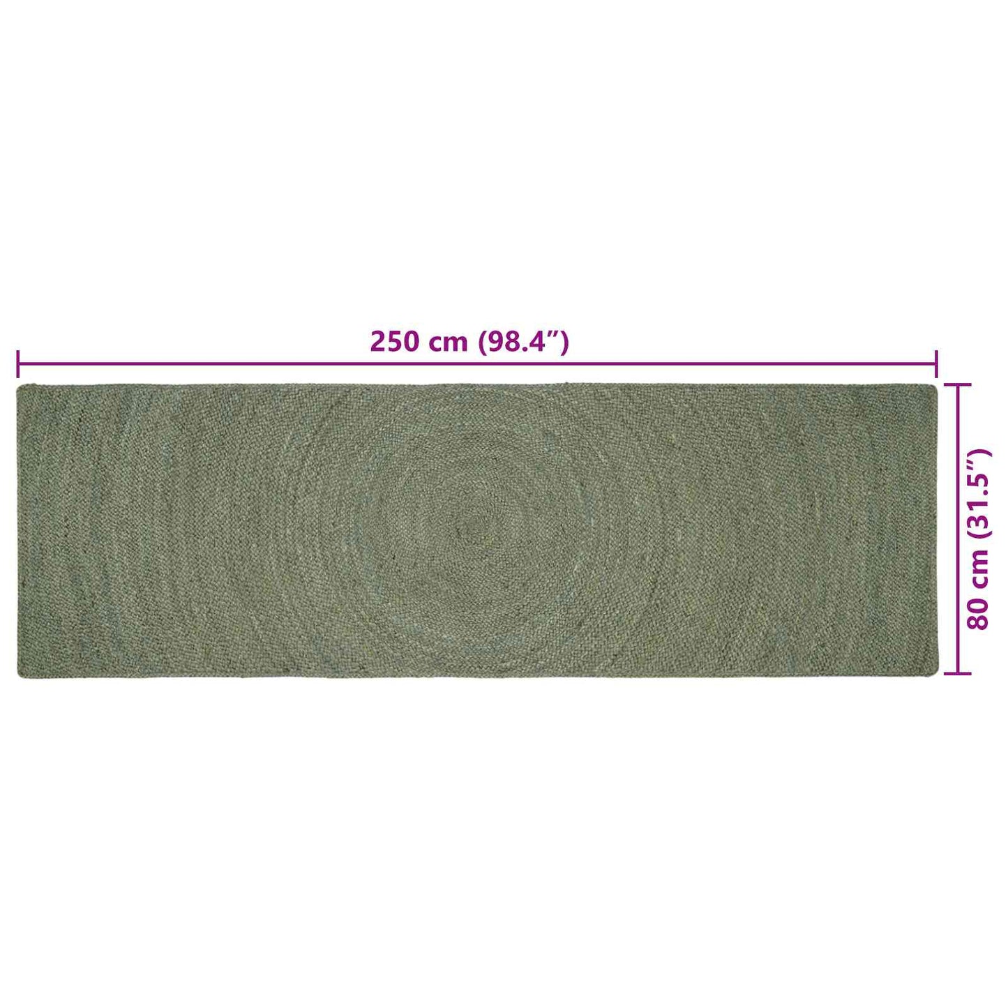 Area Rugs Olive Green 80 x 250 cm Jute