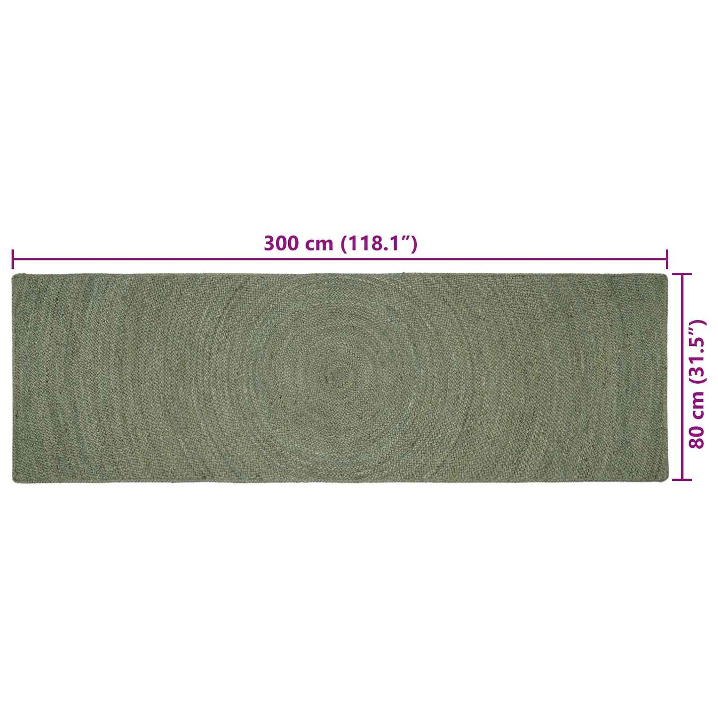 Area Rugs Olive Green 80 x 300 cm Jute