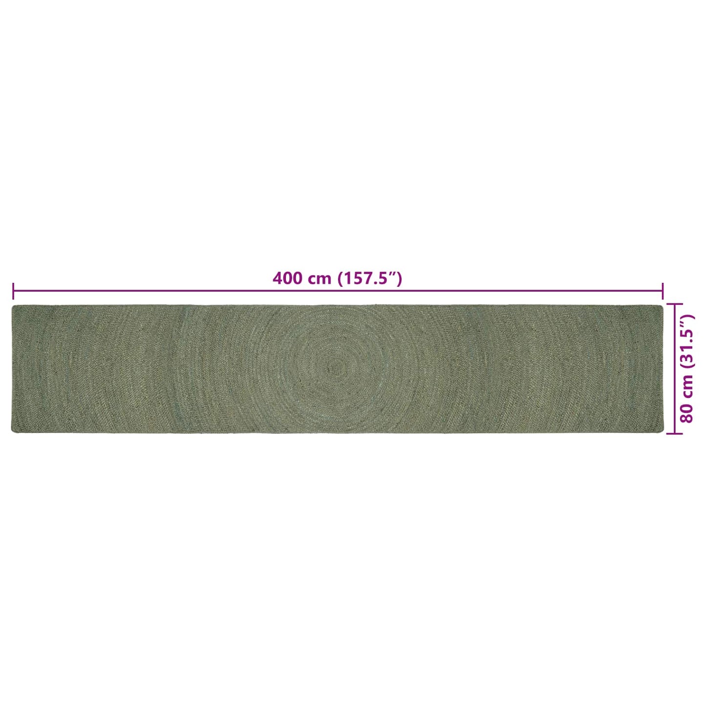 Area Rugs Olive Green 80 x 400 cm Jute