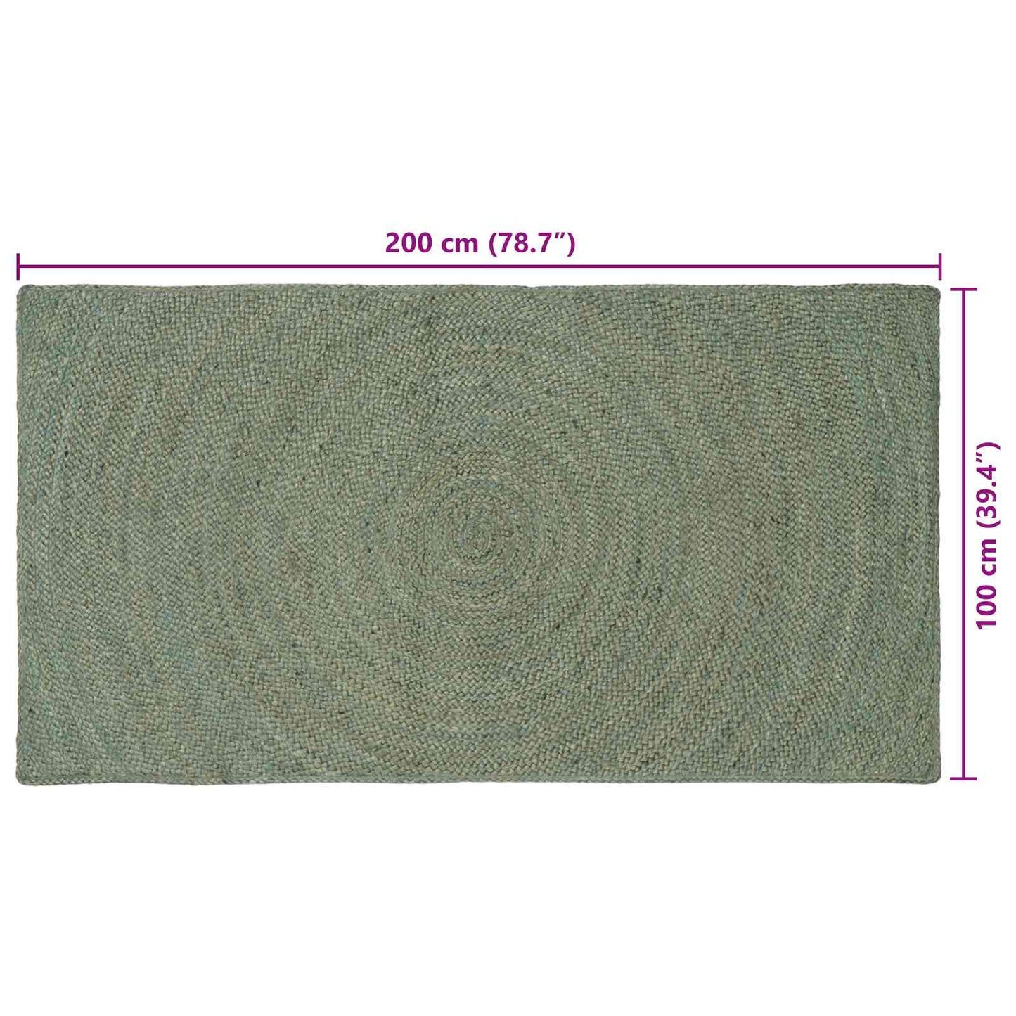Area Rugs Olive Green 100 x 200 cm Jute
