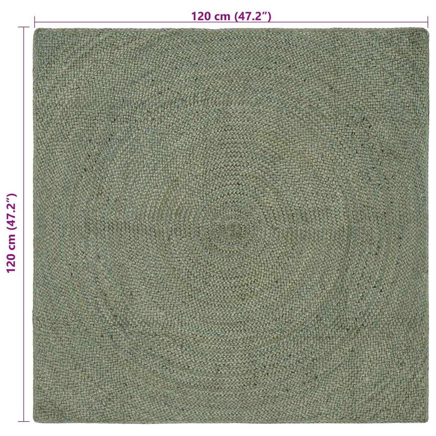 Area Rugs Olive Green 120 x 120 cm Jute