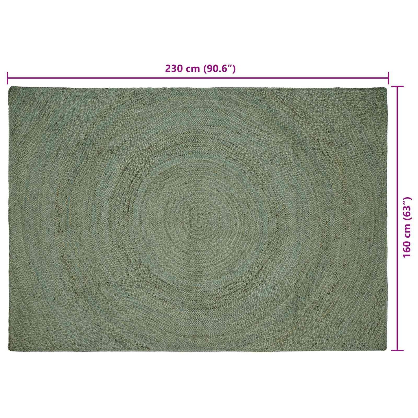 Area Rugs Olive Green 160 x 230 cm Jute