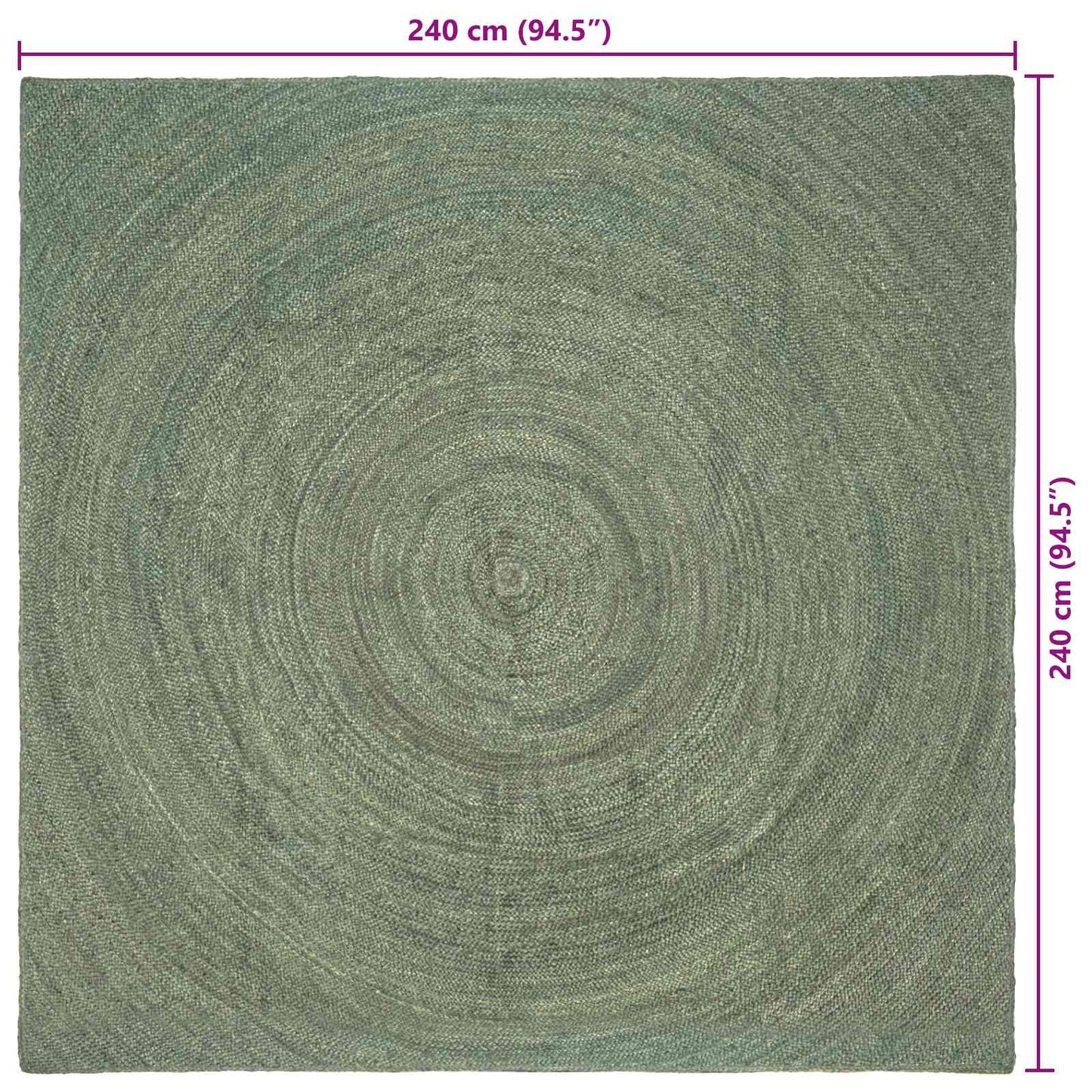 Area Rugs Olive Green 240 x 240 cm Jute
