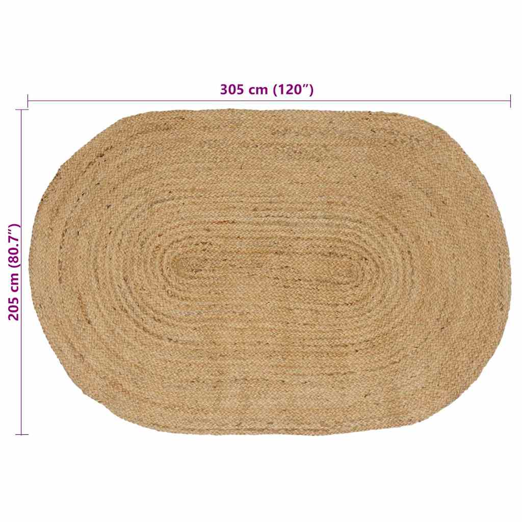 Area Rugs Natural 205 x 305 cm Jute