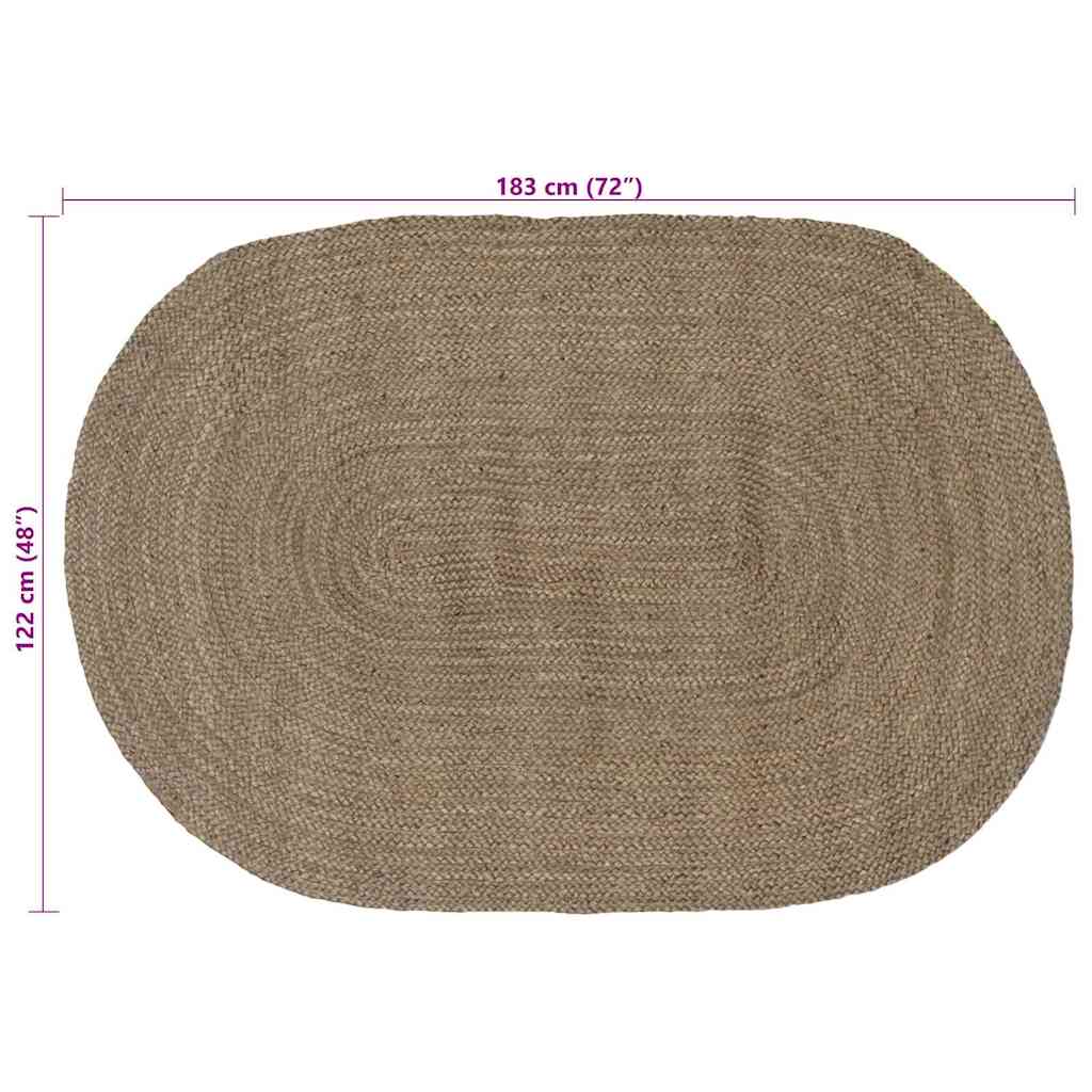 Area Rugs Grey 122 x 183 cm Jute