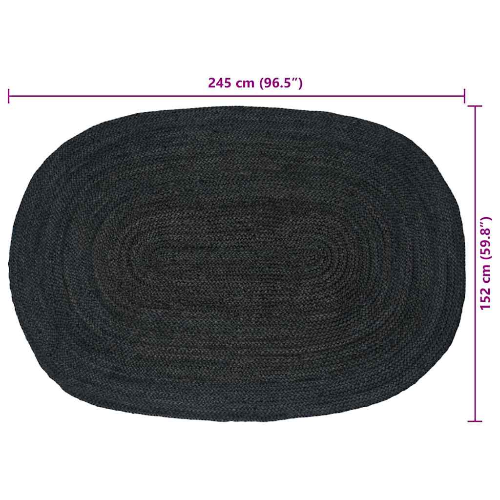Area Rugs Dark Grey 152 x 245 cm Jute