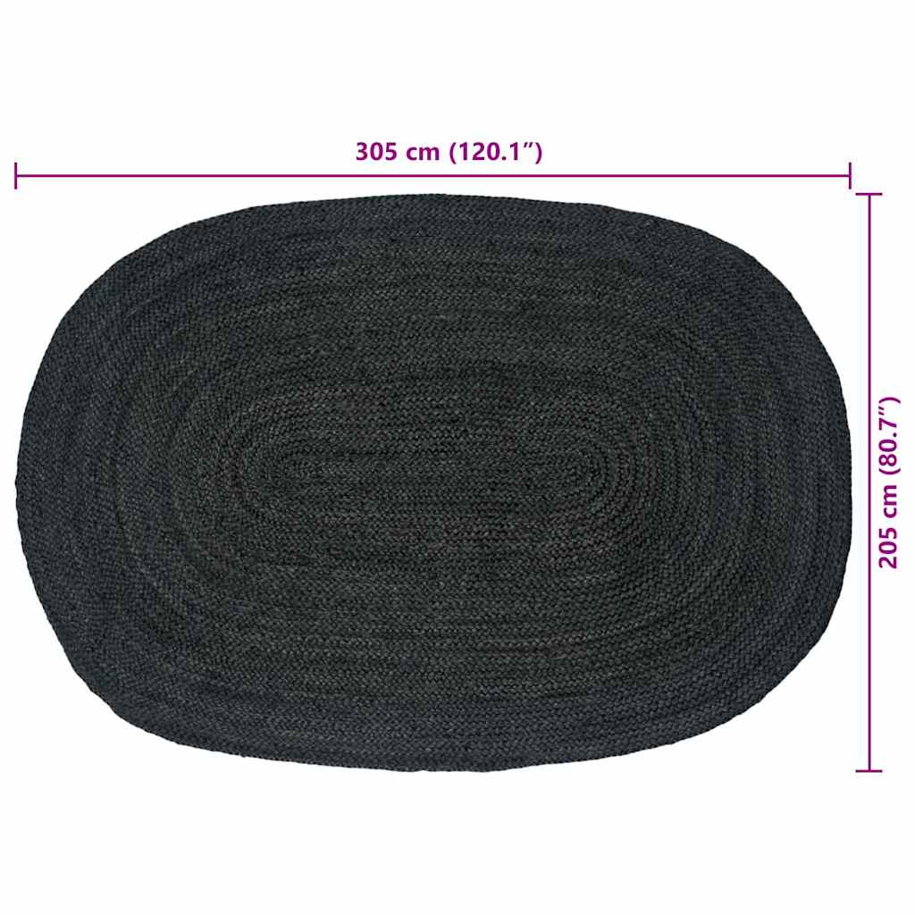 Area Rugs Dark Grey 205 x 305 cm Jute