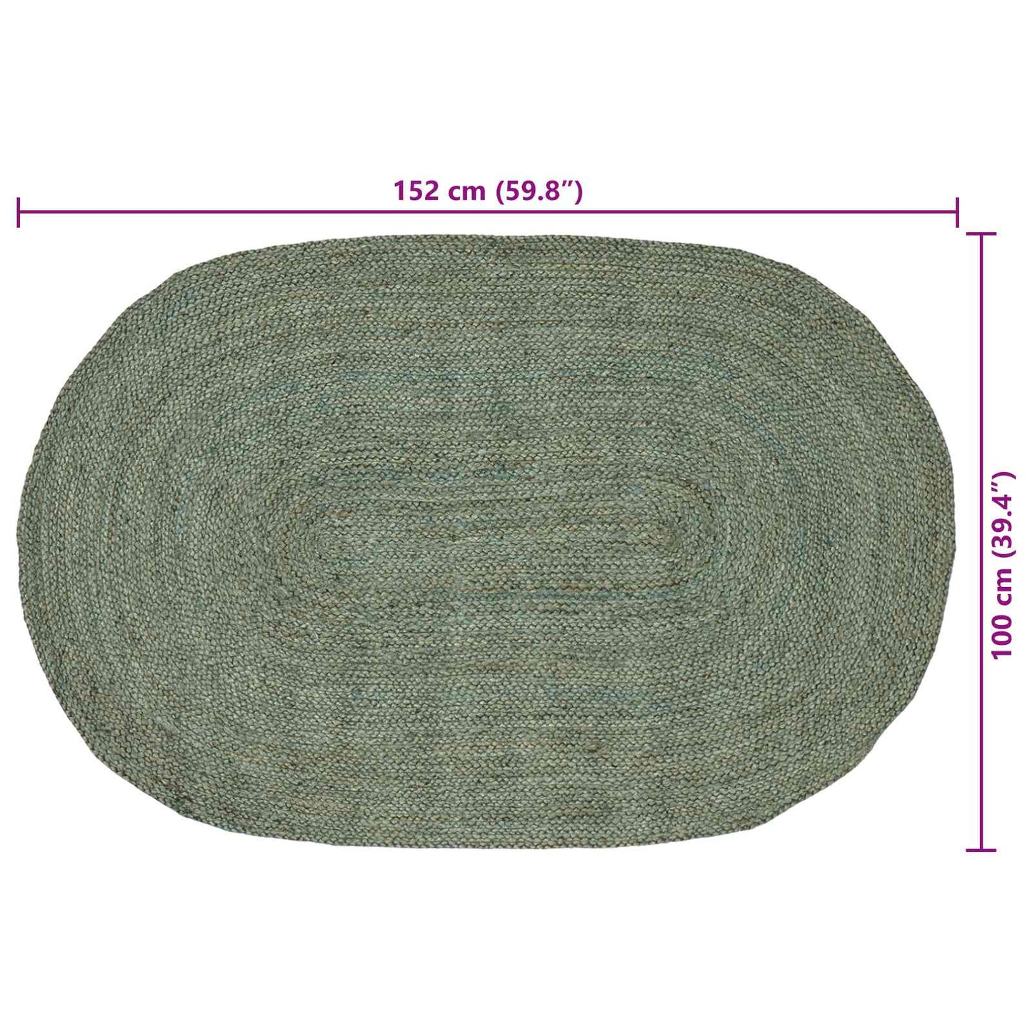 Area Rugs Olive Green 100 x 152 cm Jute