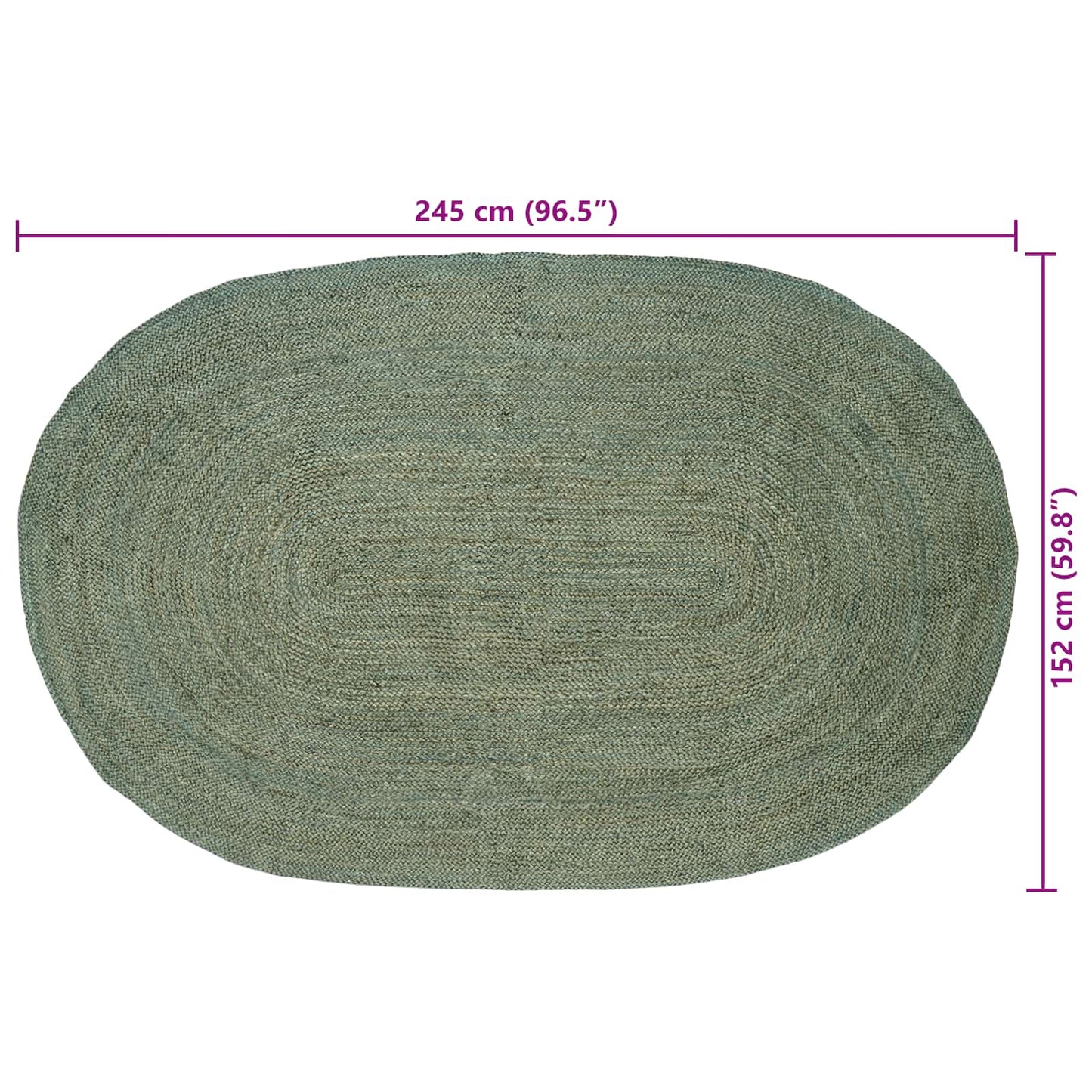 Area Rugs Olive Green 152 x 245 cm Jute