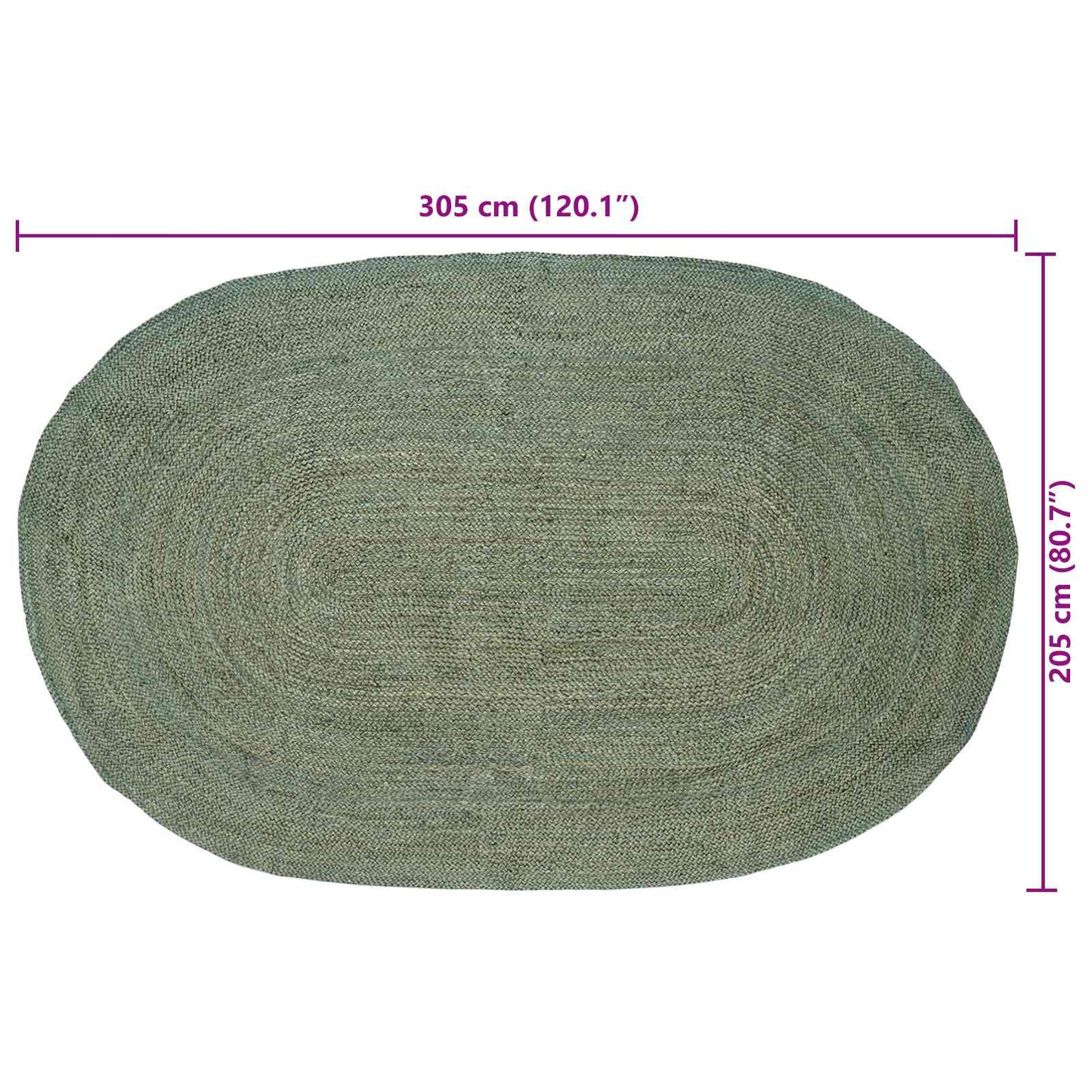 Area Rugs Olive Green 205 x 305 cm Jute