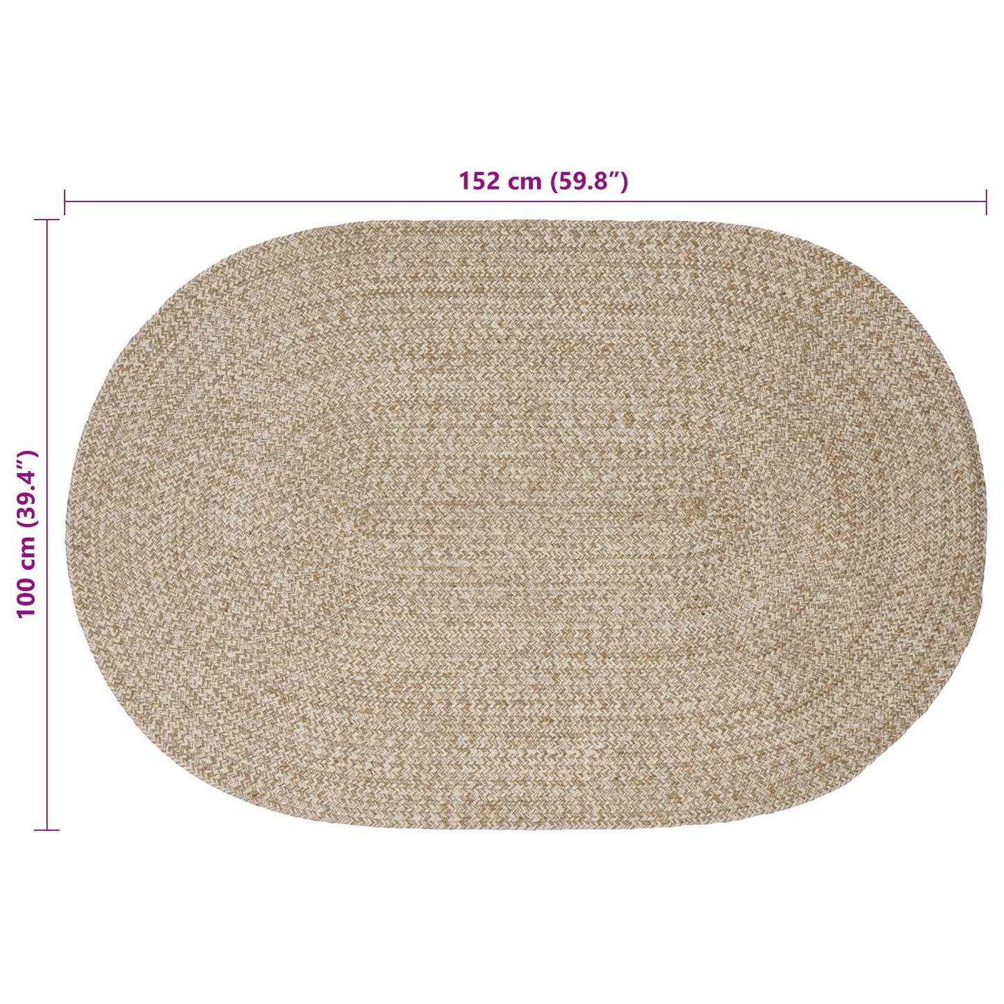 Area Rugs White 100 x 152 cm Jute