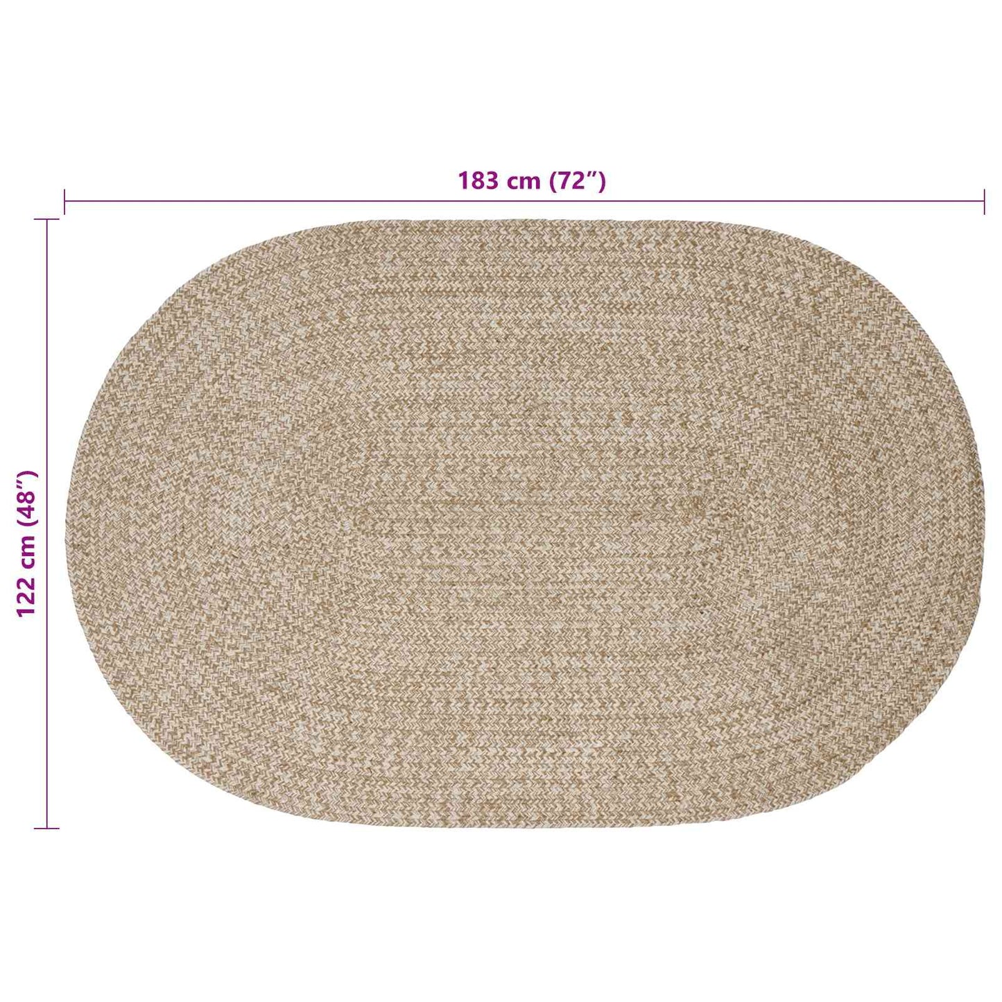 Area Rugs White 122 x 183 cm Jute