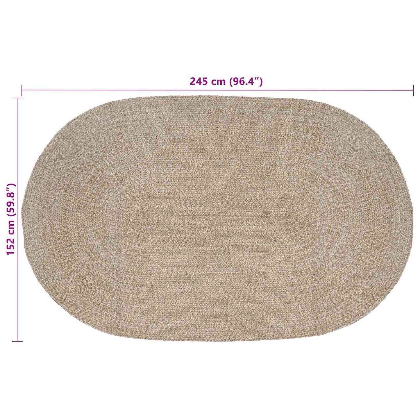Area Rugs White 152 x 245 cm Jute