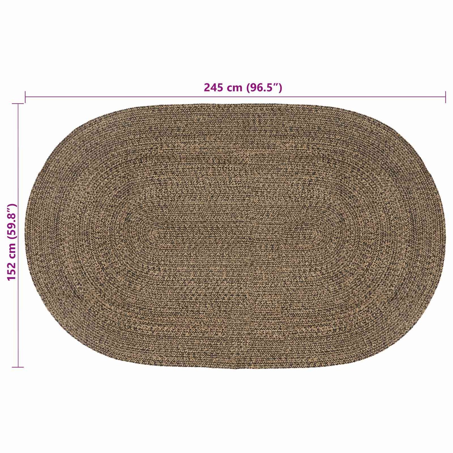 Area Rugs Black 152 x 245 cm Jute