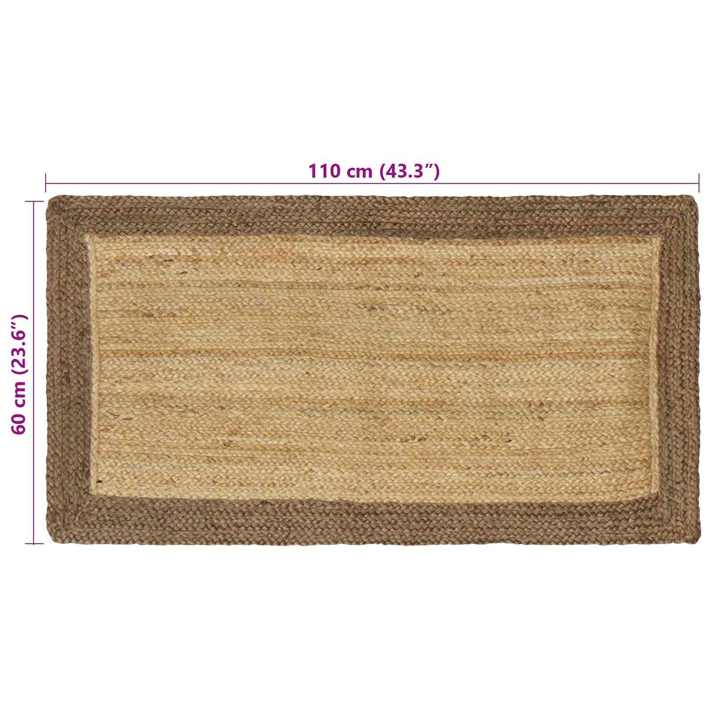 Area Rug Grey 60 x 110 cm Jute