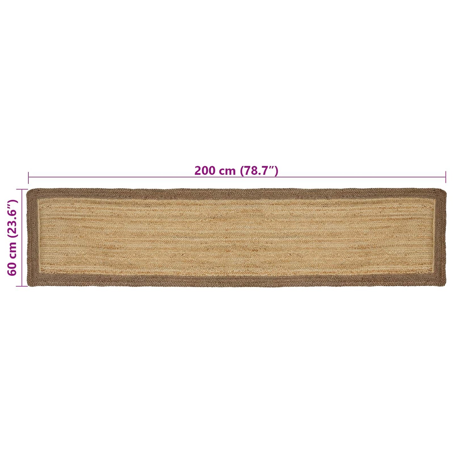 Area Rug Grey 60 x 200 cm Jute