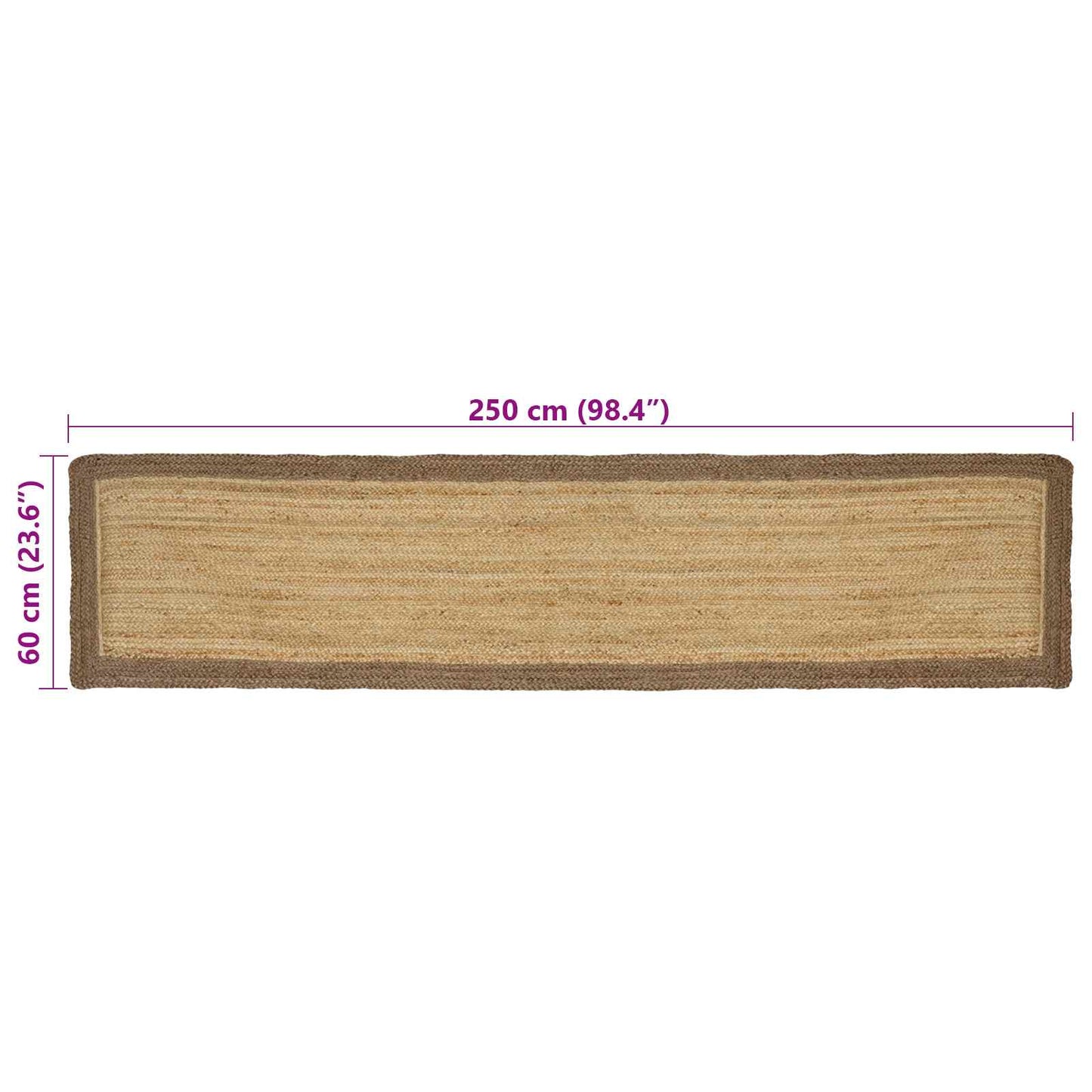 Area Rug Grey 60 x 250 cm Jute