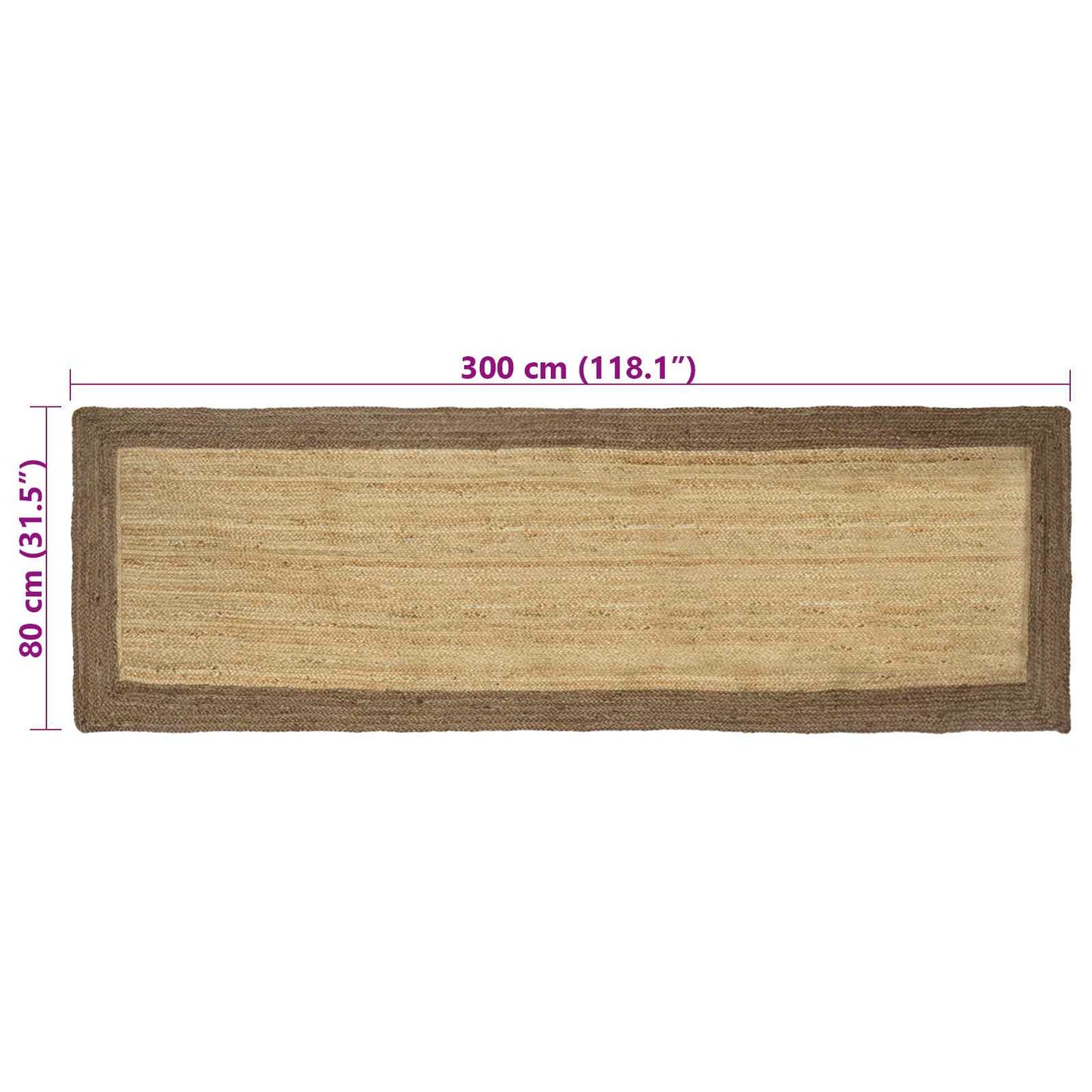 Area Rug Grey 80 x 300 cm Jute