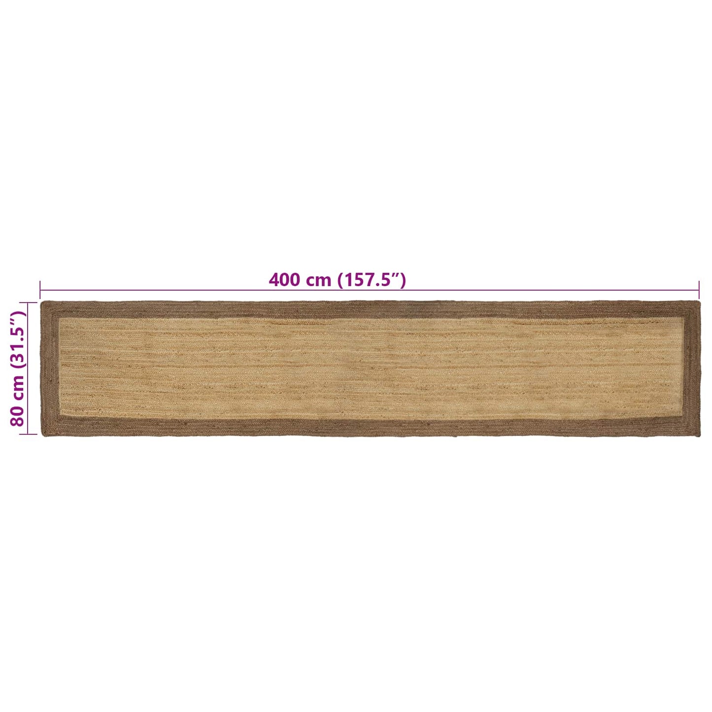 Area Rug Grey 80 x 400 cm Jute