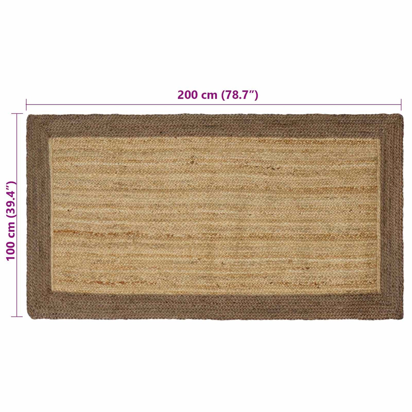 Area Rug Grey 100 x 200 cm Jute