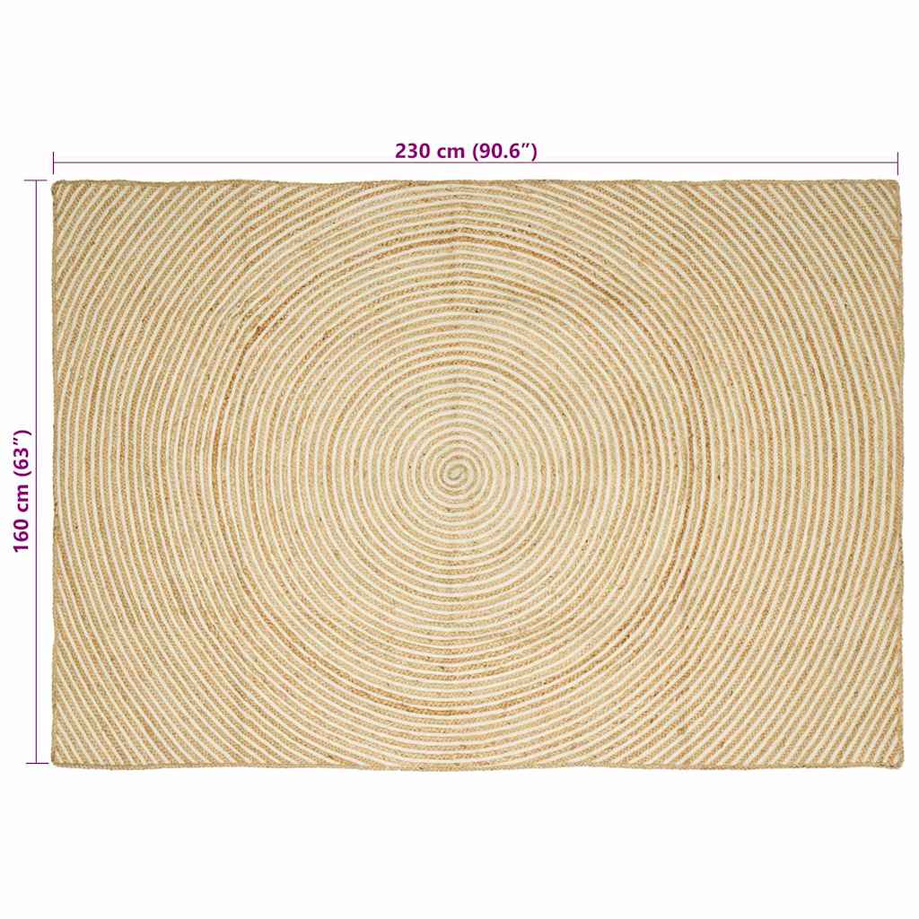 Area Rug White 160 x 230 cm Jute