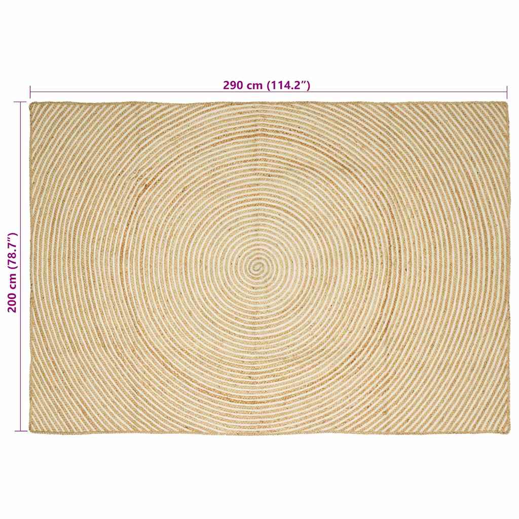 Area Rug White 200 x 290 cm Jute